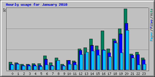 Hourly usage for January 2010