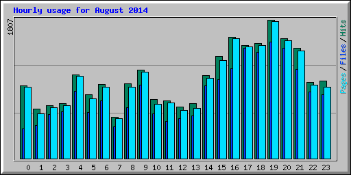 Hourly usage for August 2014